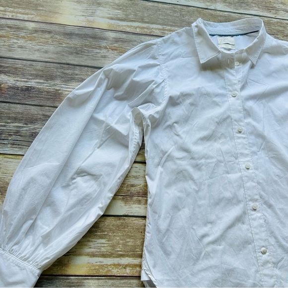 J. Crew Slim Fit Puff Sleeve White Shirt Sz 12 Cotton - Picture 3 of 7